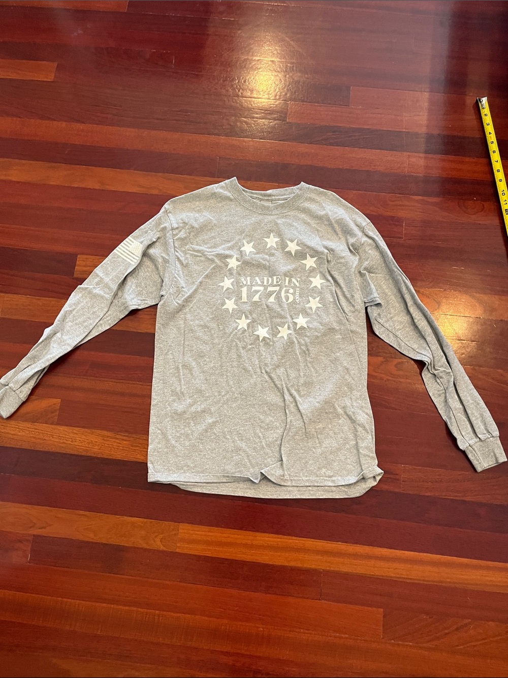 Mens Large InfoWars Gray Longsleeve 1776 Tee shirt